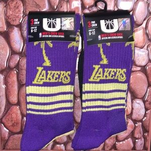 Men’s Lakers 3 Pair Crew Socks